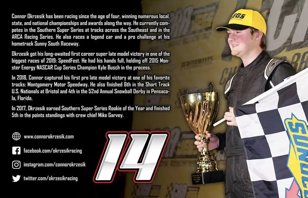 Connor Okrzesik hero card, back