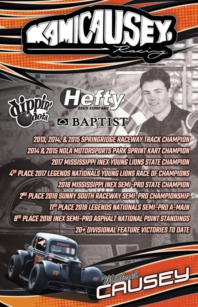 Michael Causey hero card, back